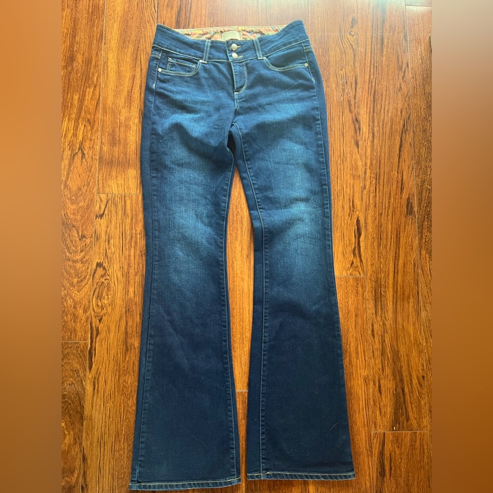 Paige H.H. Boot Cut Dark Blue Mid Rise Stretch Denim Jeans Size 26